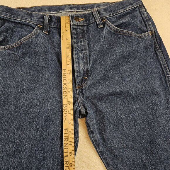 Rustler Jeans Men's 36x29 Blue Dark Wash Regular Fit Straight Leg Heavyweight - Picture 4 of 13